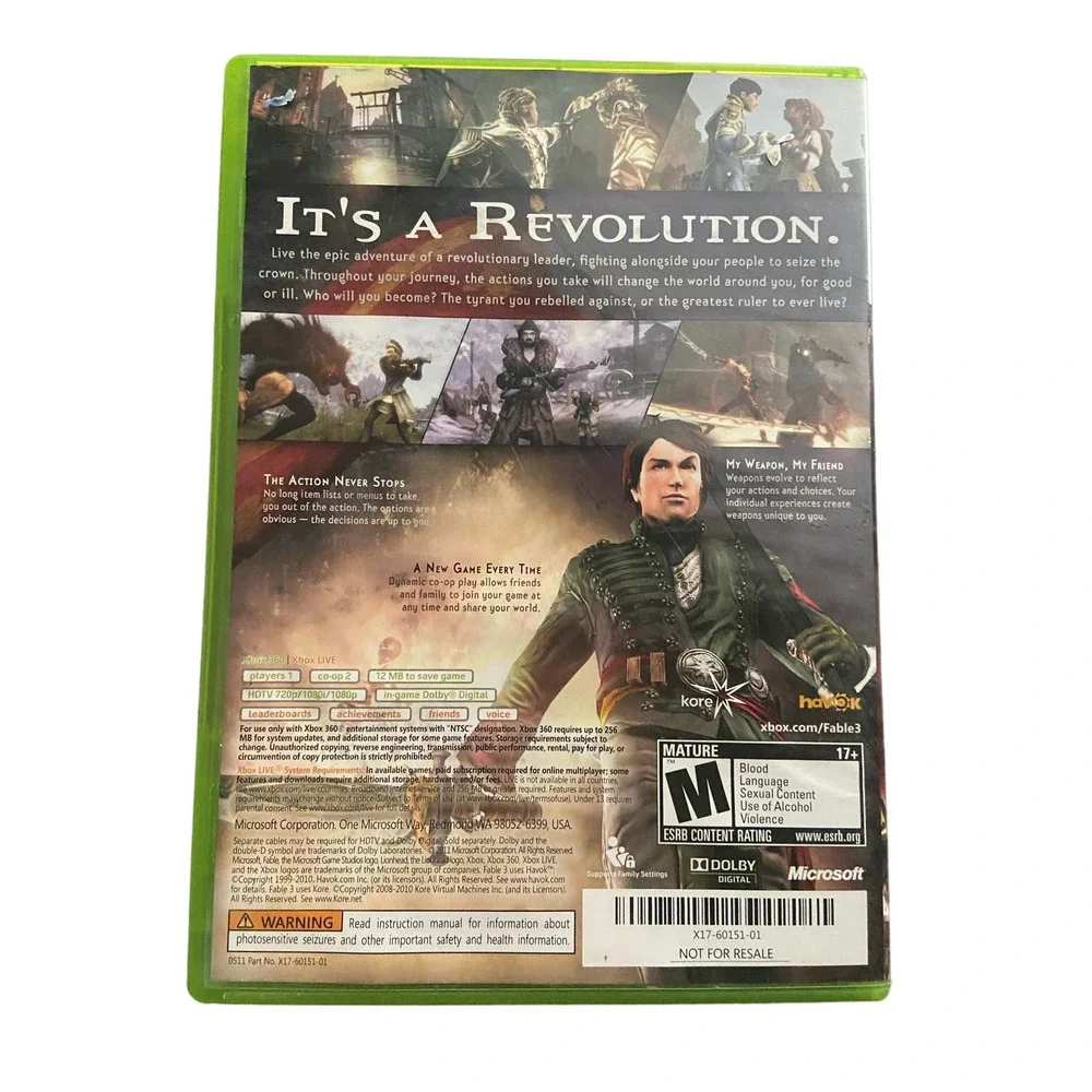 Fable 3 Microsoft Xbox 360 Game Complete